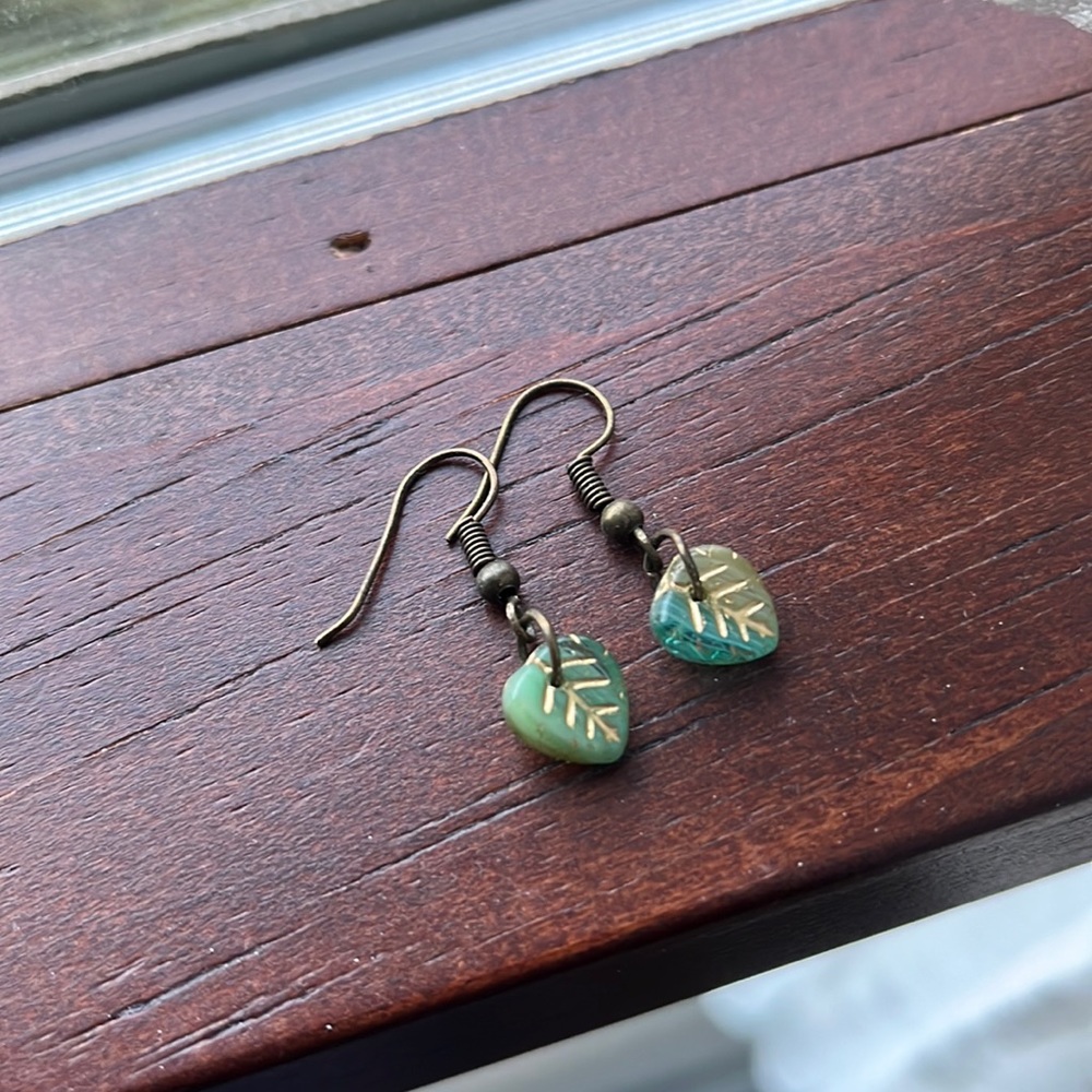 Handmade leaf earrings